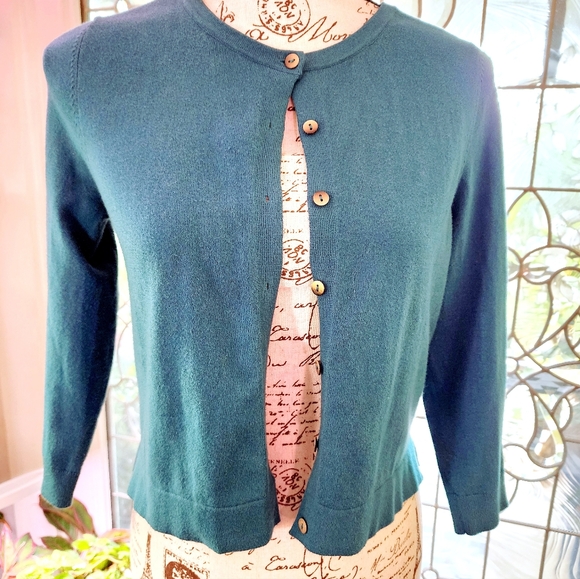 Boden Teal Green Cropped Cardigan S - Picture 9 of 10